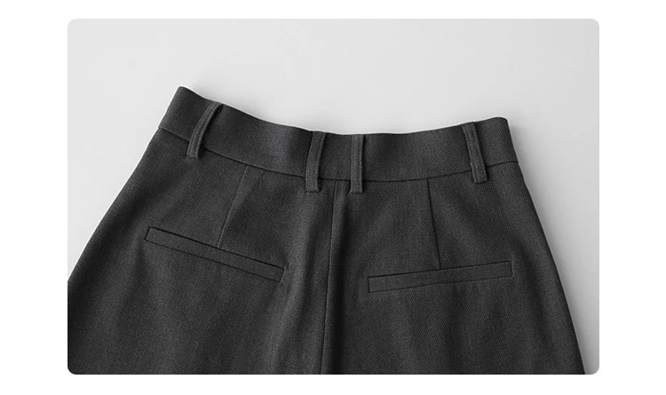 CHIC VEN Simple Casual Women Twill Suit Pants Wide Leg Pants Straight Floor Pants Office Ladies Female Trousers