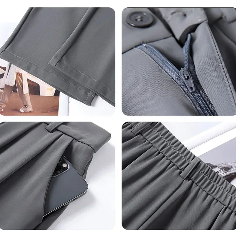 Suit Pants Lady Breathable Baggy High Waist