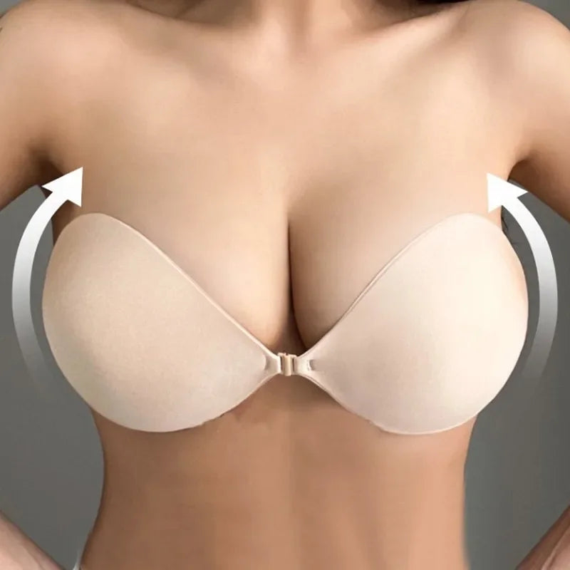 Women's Invisible Strapless Adhesive Stick Bra Strapless Push Up Bras Lingerie Seamless Silicone Nipple Cover Bralette Underwear