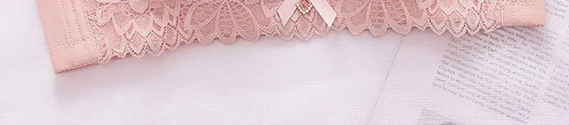 Sexy Push Up Bra Woman See Through Backless Bra Bralette Top Floral Bralette Lace Thin Large Size No Steel Ring Underwear