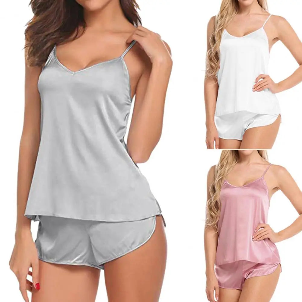 Female Sleepwear Set Sexy Low Cut Pajama Women Sleepwear Set