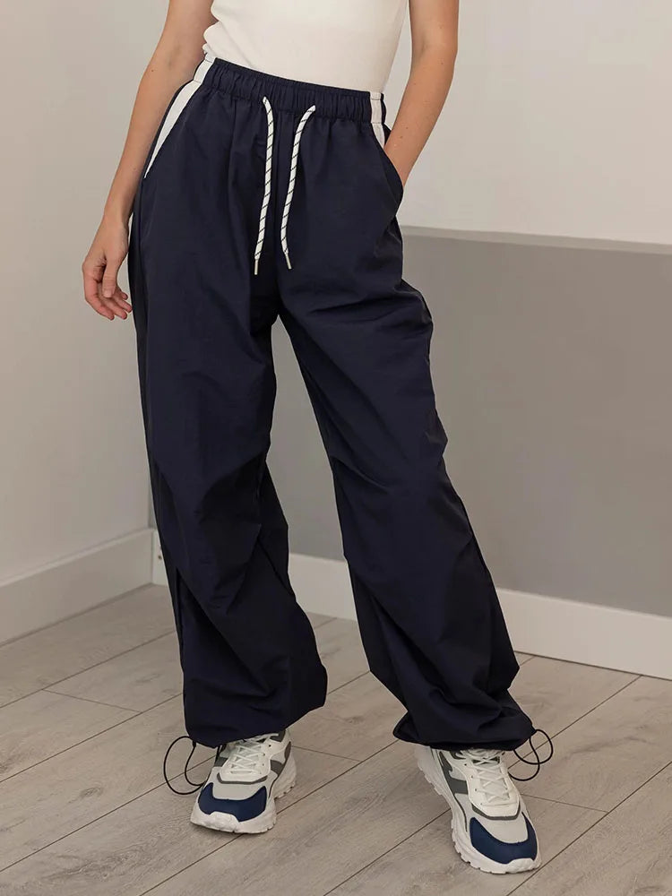 Straight Summer Pants Women Casual Yellow Thin Sweatpants Deawstring Elastic Waist Loose Trousers Joggers Cargo Pants For Ladies