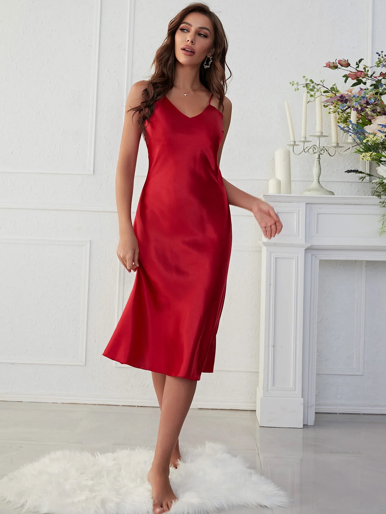 Sexy Nightie Woman Suspender Nightdress Backless Camisolas Night Dress Lingerie Nightgown Sleep Tops Pajamas Satin Woman
