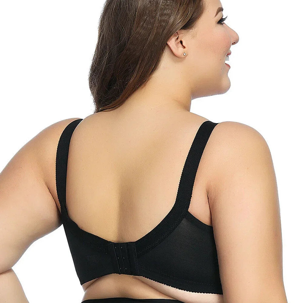 Large Size Bra for Women Ladies Underwear Translucent Lace Chiffon Wireless Minimizer Lingerie Brassiere Bralette Tops