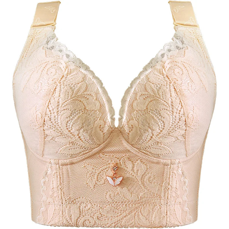 Women Bra Plus Size Deep Cup Push Up Bras Incorporated Full Back Coverage Lingerie Hide Back Fat Underwear No Steel Ring Bra