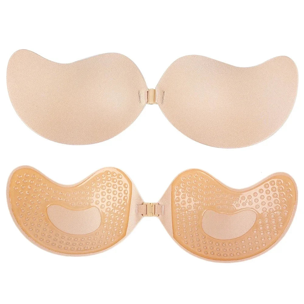 Women's Invisible Strapless Adhesive Stick Bra Strapless Push Up Bras Lingerie Seamless Silicone Nipple Cover Bralette Underwear