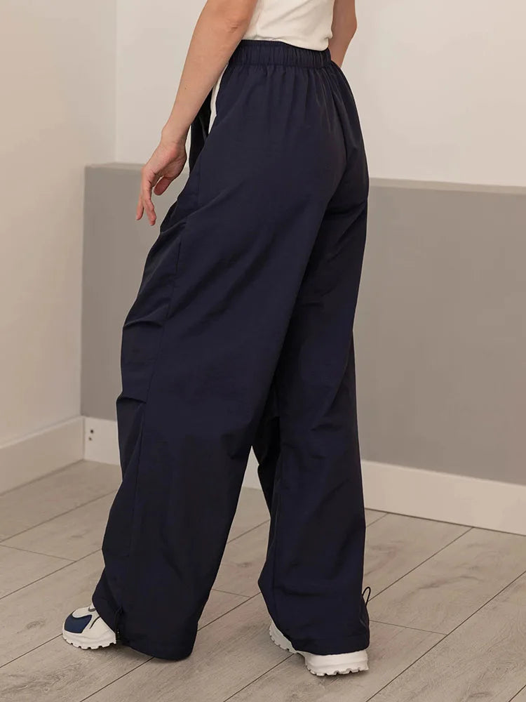 Straight Summer Pants Women Casual Yellow Thin Sweatpants Deawstring Elastic Waist Loose Trousers Joggers Cargo Pants For Ladies