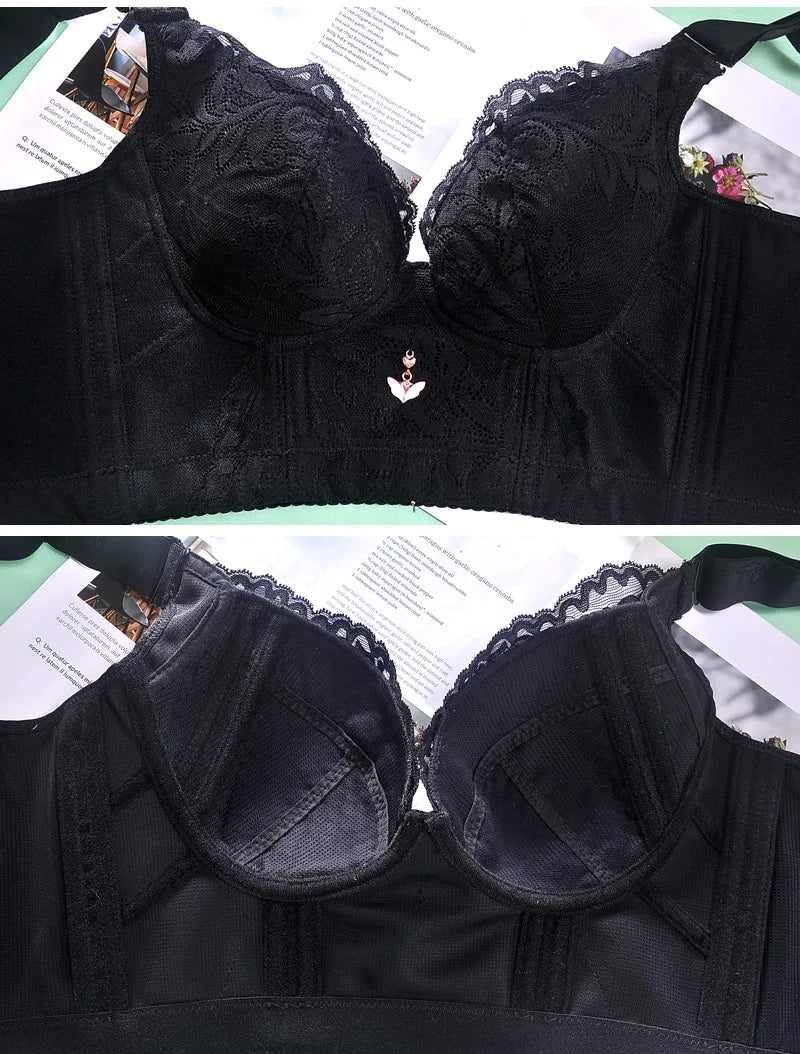 Women Bra Plus Size Deep Cup Push Up Bras Incorporated Full Back Coverage Lingerie Hide Back Fat Underwear No Steel Ring Bra
