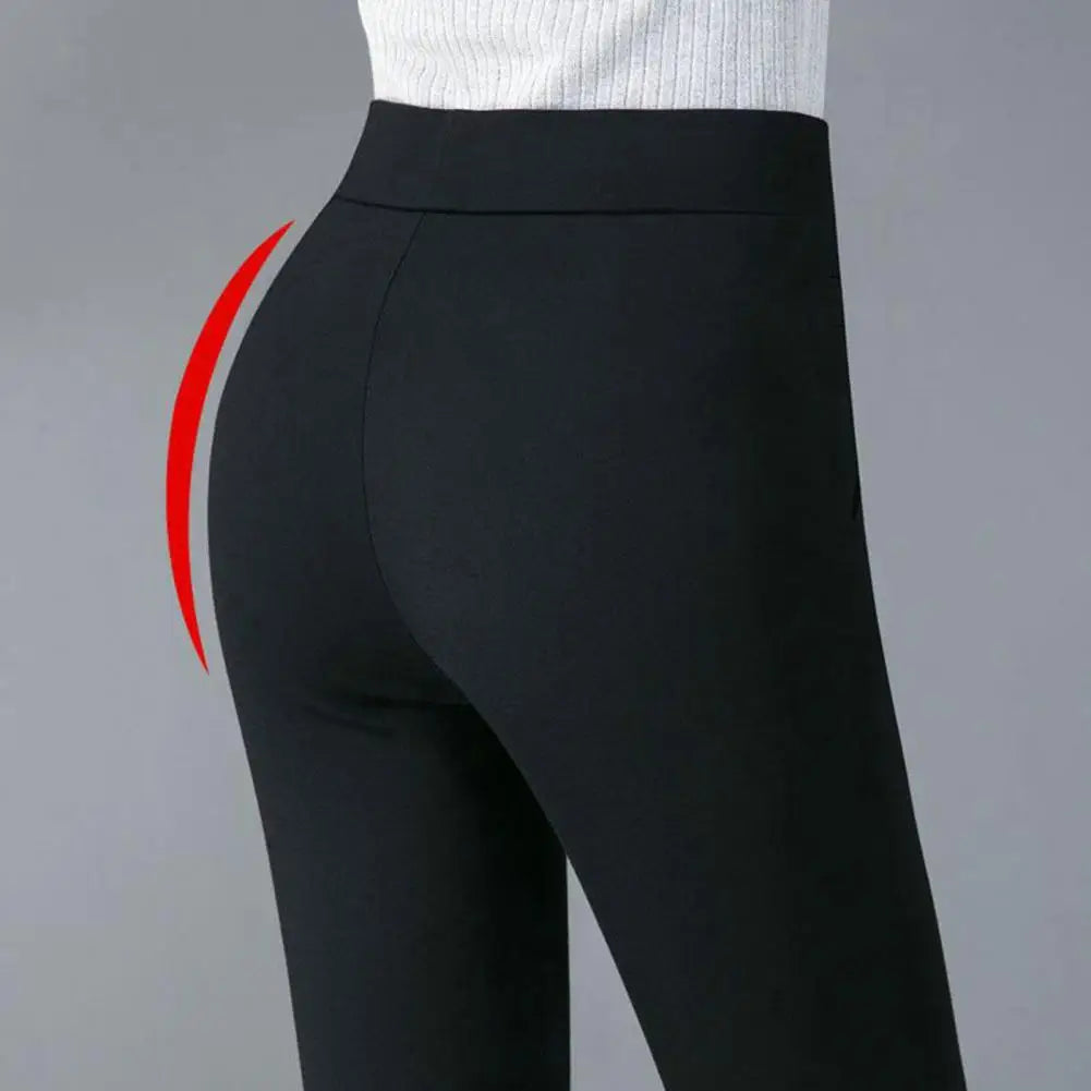 Wide Band High Waist Women Suit Pants Slim Fit Ankle Length Pencil Pants Stretch Tummy Control Lady Trousers Spring Mother Pants