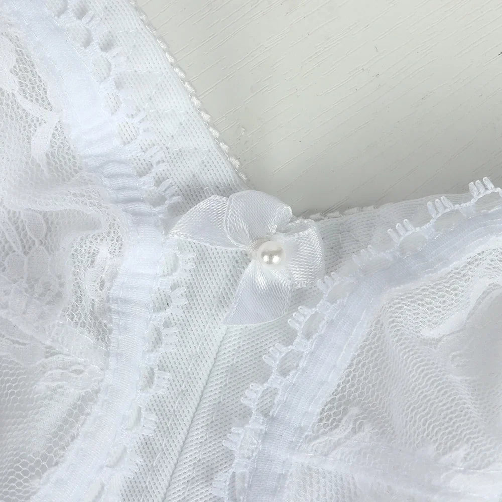 Large Size Bra for Women Ladies Underwear Translucent Lace Chiffon Wireless Minimizer Lingerie Brassiere Bralette Tops