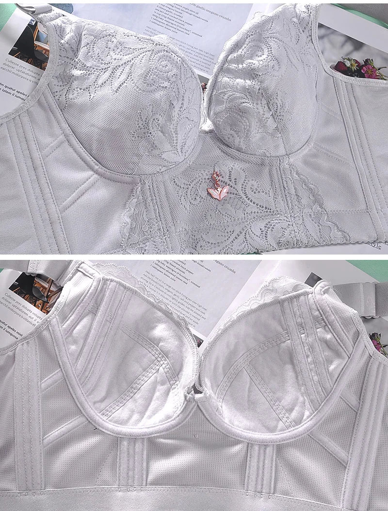 Women Bra Plus Size Deep Cup Push Up Bras Incorporated Full Back Coverage Lingerie Hide Back Fat Underwear No Steel Ring Bra