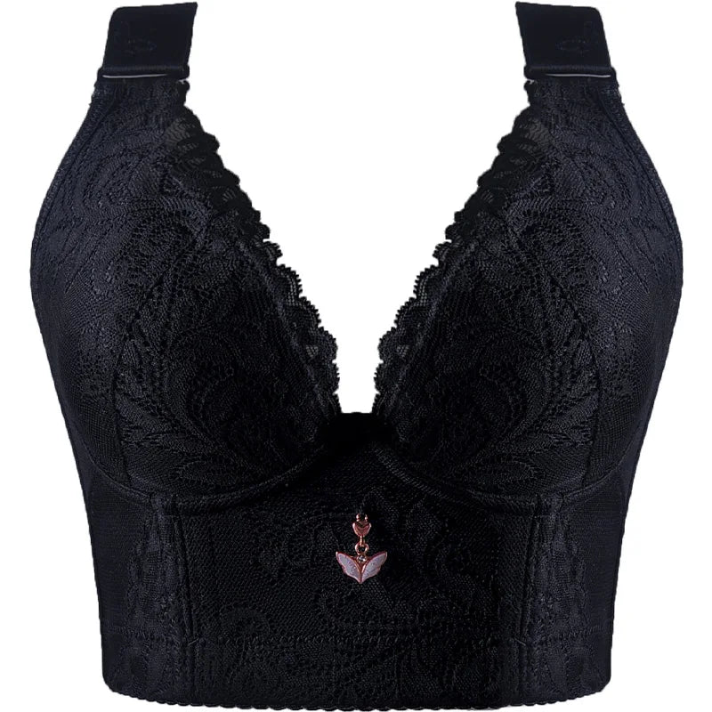 Women Bra Plus Size Deep Cup Push Up Bras Incorporated Full Back Coverage Lingerie Hide Back Fat Underwear No Steel Ring Bra