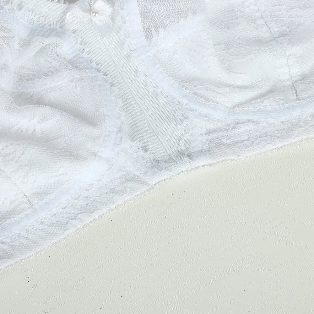 Large Size Bra for Women Ladies Underwear Translucent Lace Chiffon Wireless Minimizer Lingerie Brassiere Bralette Tops