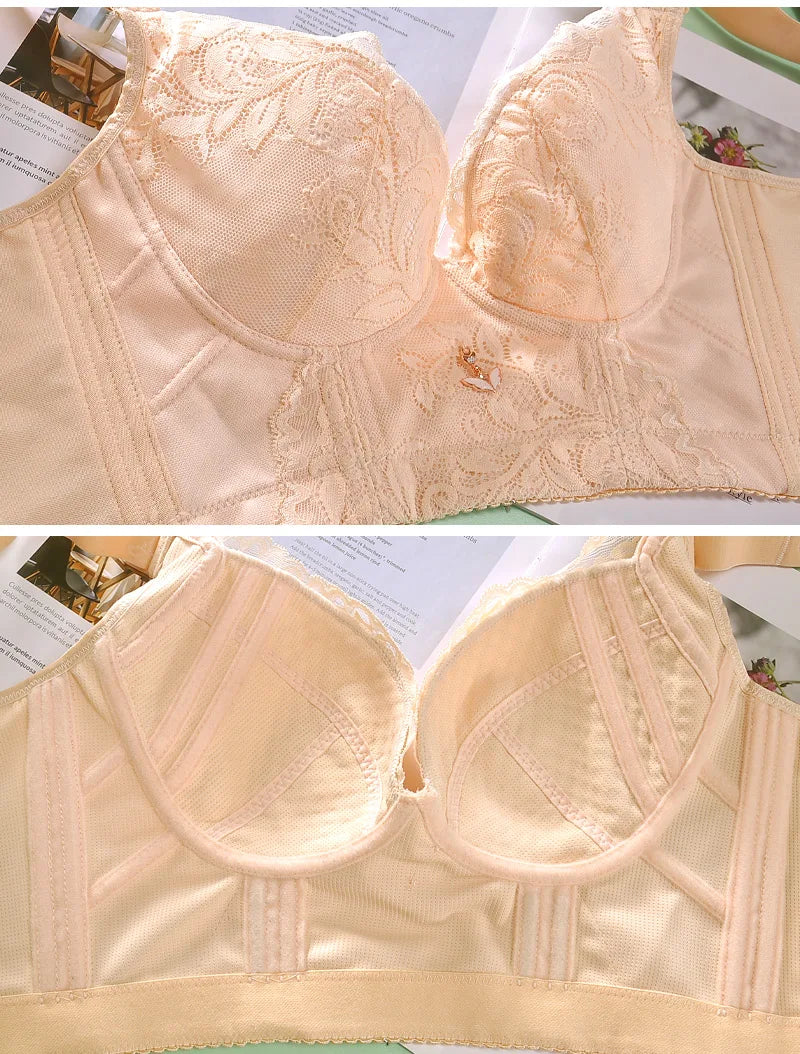 Women Bra Plus Size Deep Cup Push Up Bras Incorporated Full Back Coverage Lingerie Hide Back Fat Underwear No Steel Ring Bra