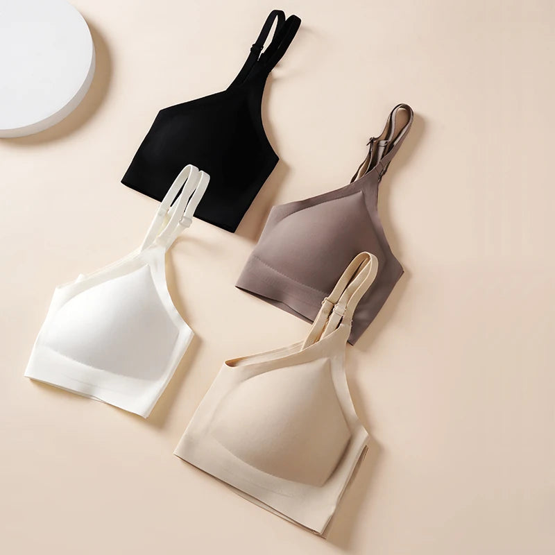 Soft Support Seamless Underwear Comfortable Gathering No Steel Ring Collection Light Thin Breathable Bra Style
