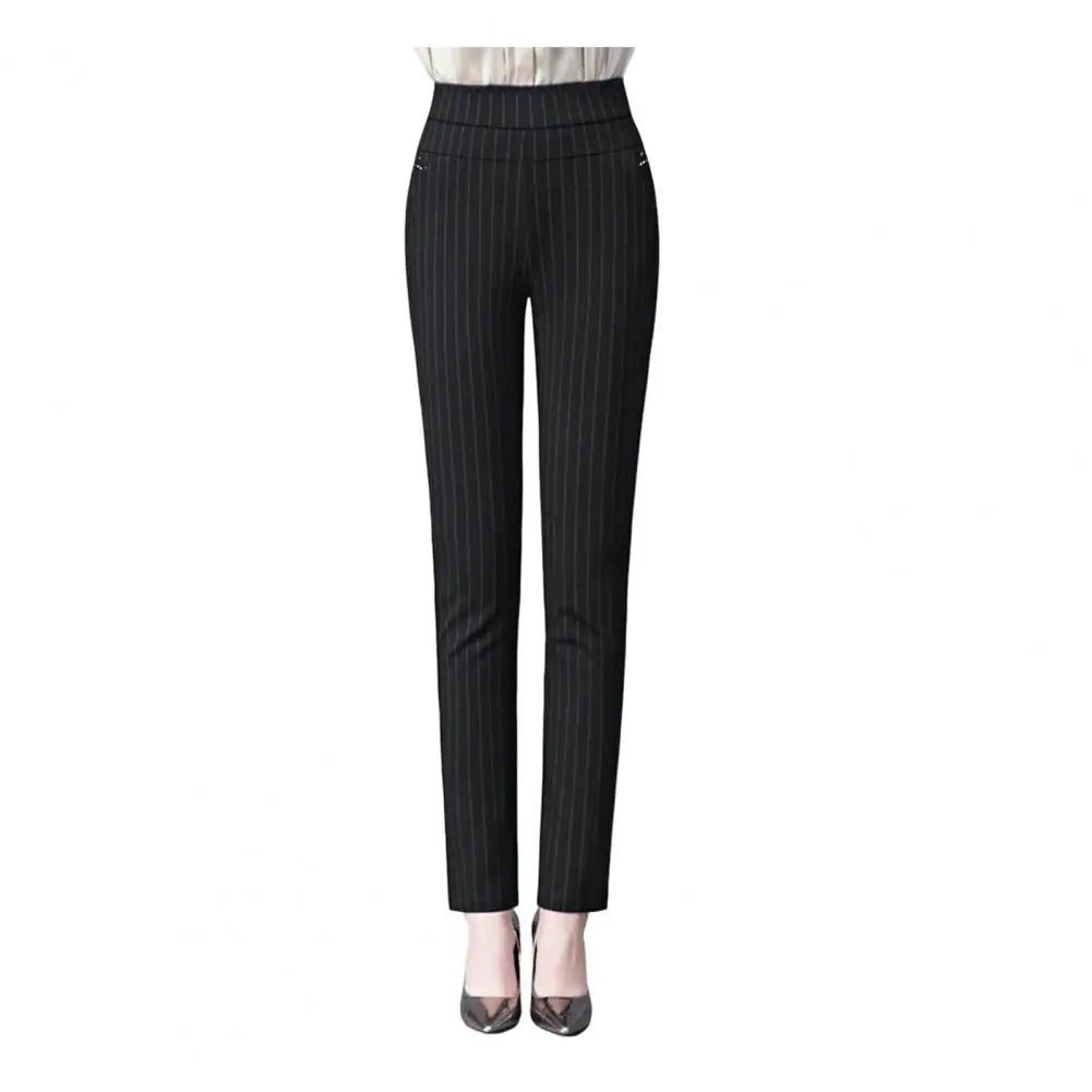 Wide Band High Waist Women Suit Pants Slim Fit Ankle Length Pencil Pants Stretch Tummy Control Lady Trousers Spring Mother Pants