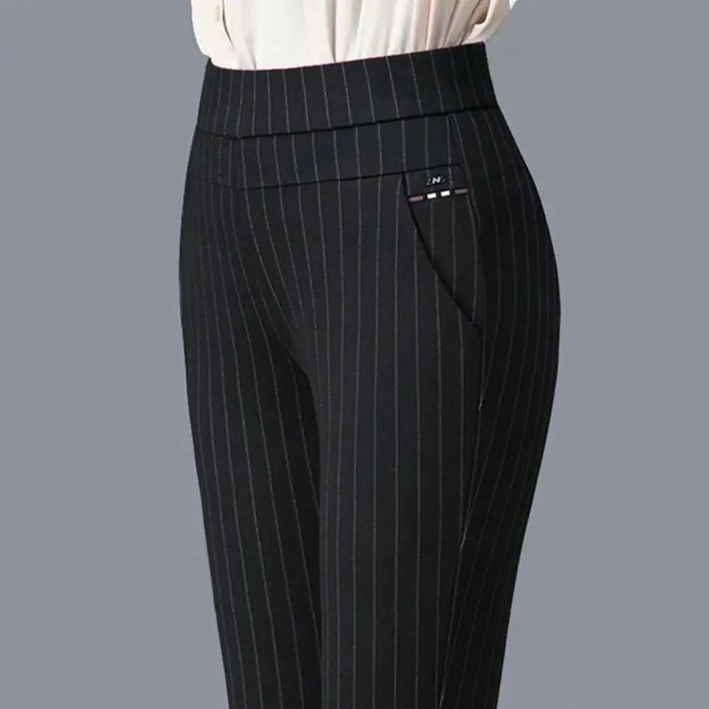 Wide Band High Waist Women Suit Pants Slim Fit Ankle Length Pencil Pants Stretch Tummy Control Lady Trousers Spring Mother Pants